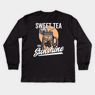 Sweet Tea and Sunshine Southern Girls Sweet Tea Mason Jar Kids Long Sleeve T-Shirt